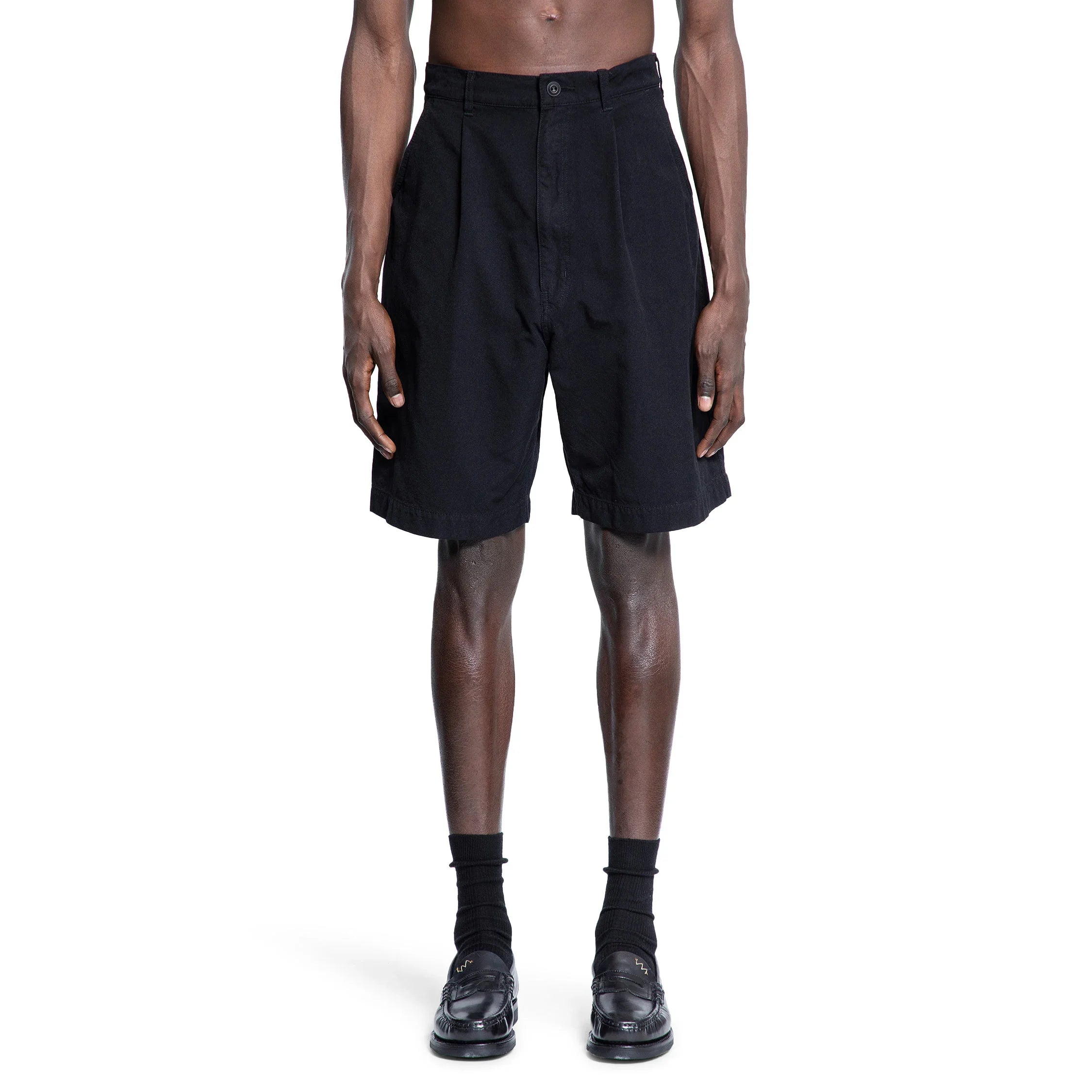 Pleated Nylon Shorts