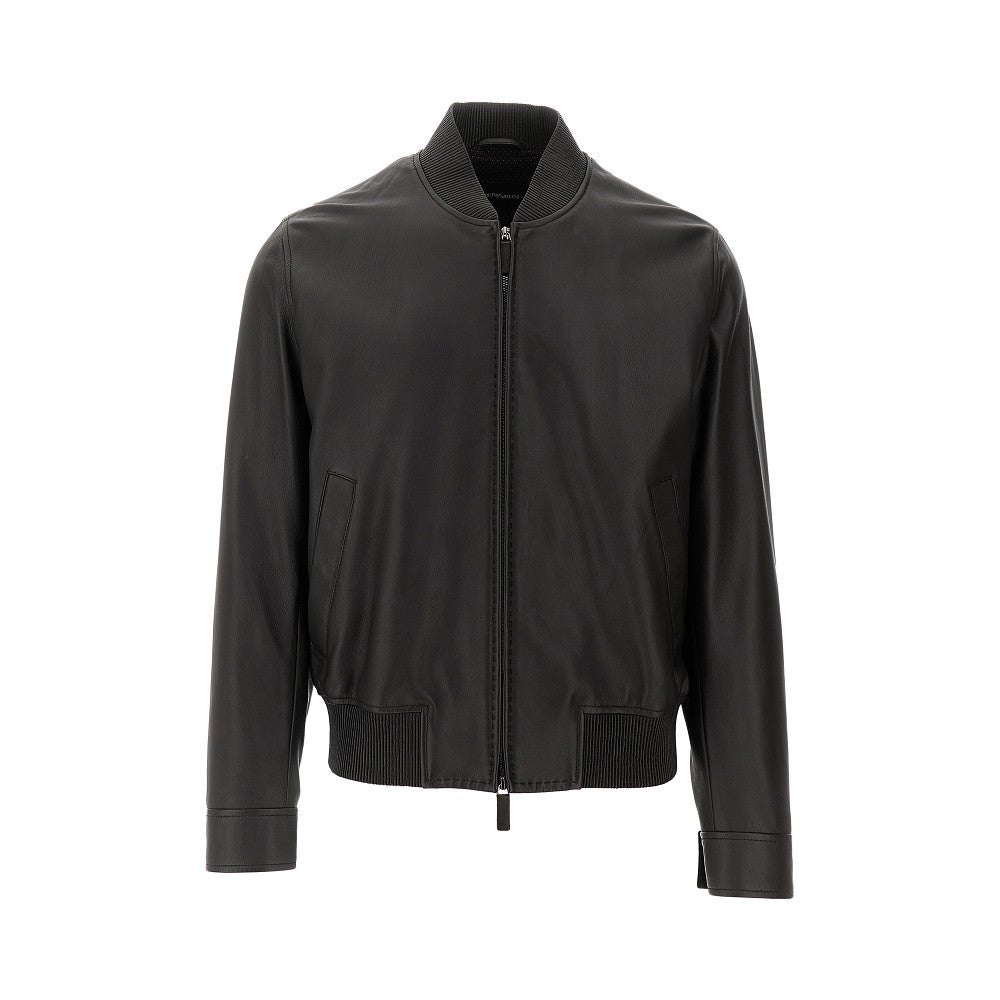 EMPORIO ARMANI Nappa leather blouson jacket Man