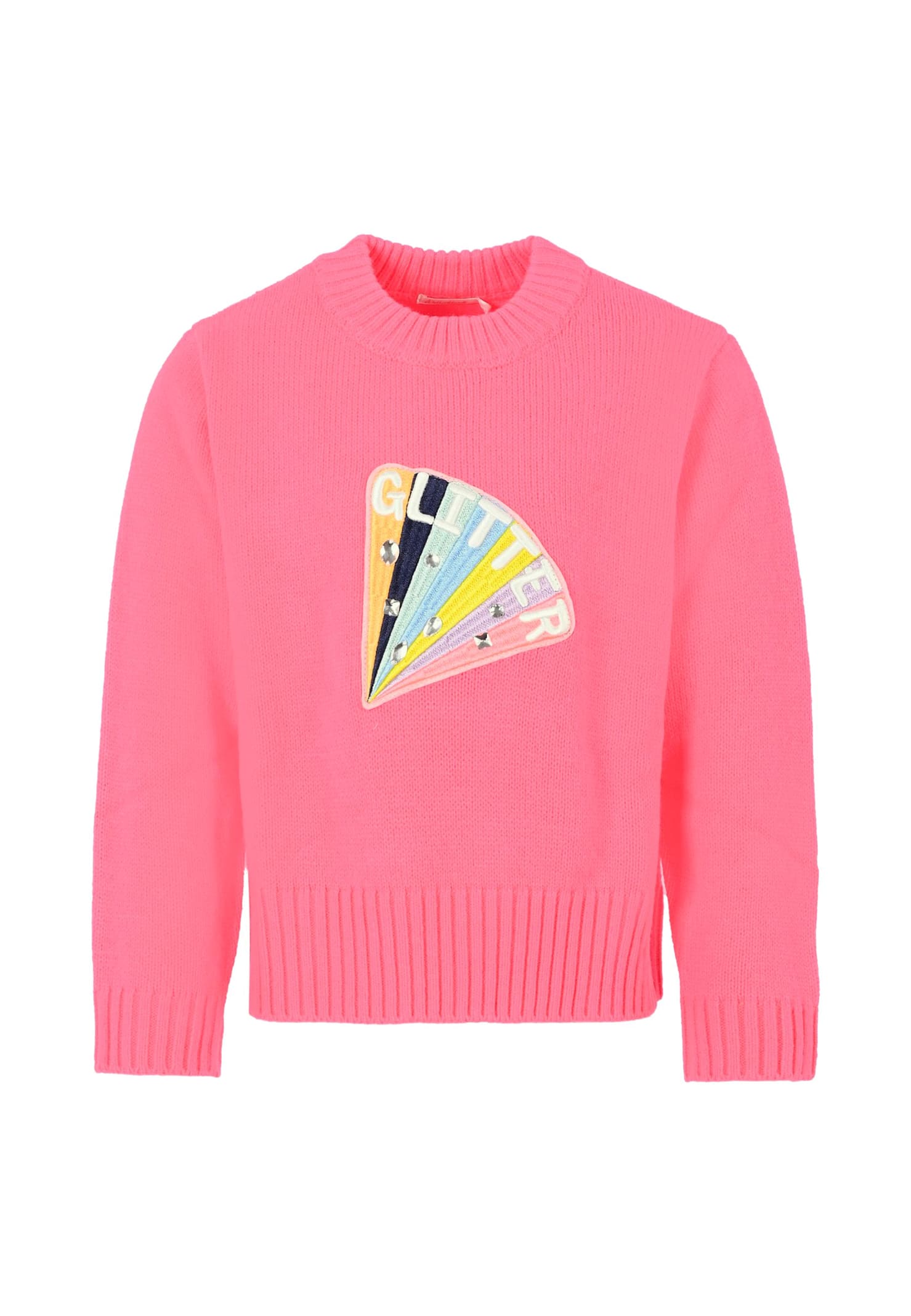 Billieblush Neon Pink Sweater For Girl With Embroidery