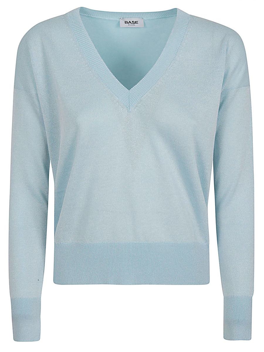 Base Cotton Blend V-Neck Sweater