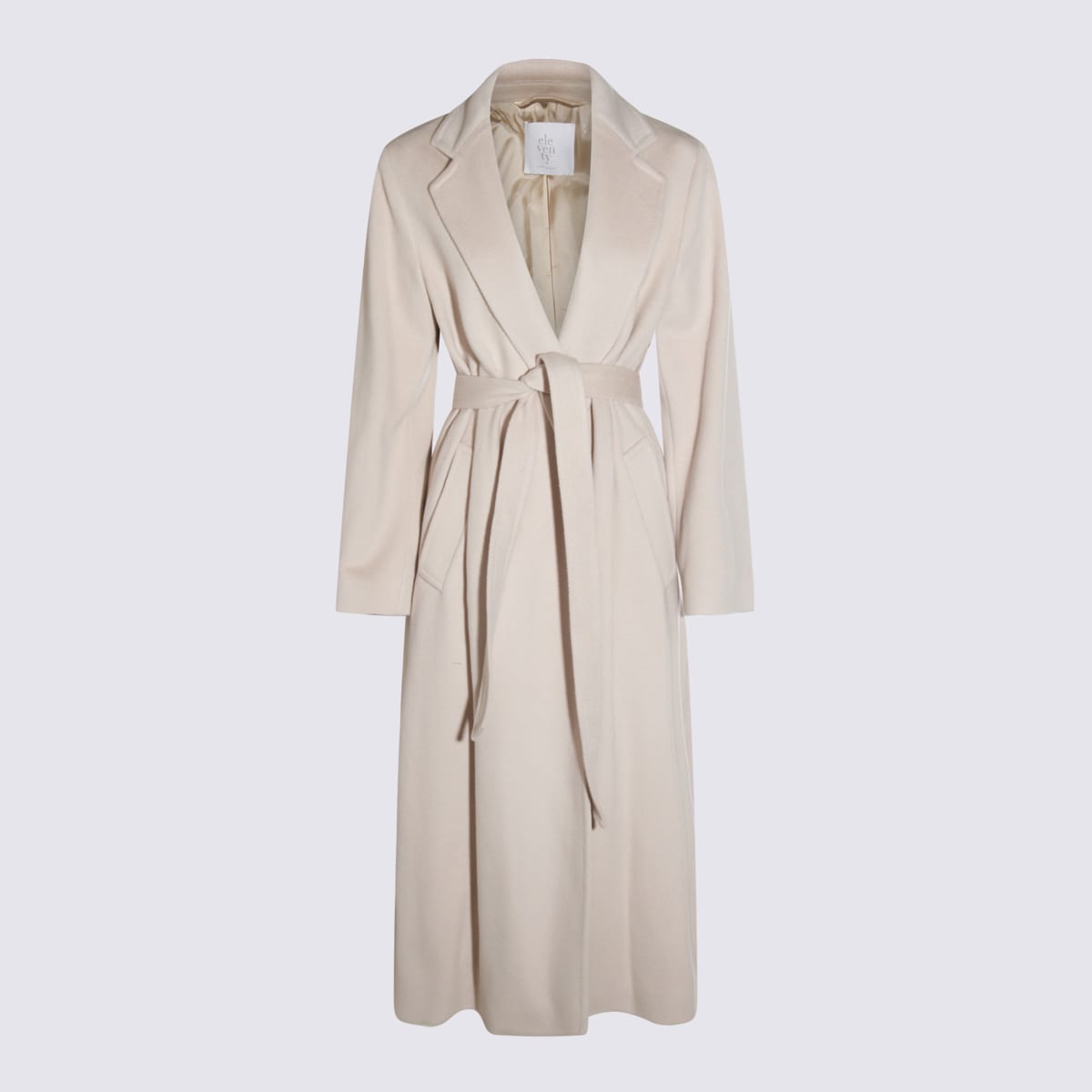 Eleventy White Wool Coat