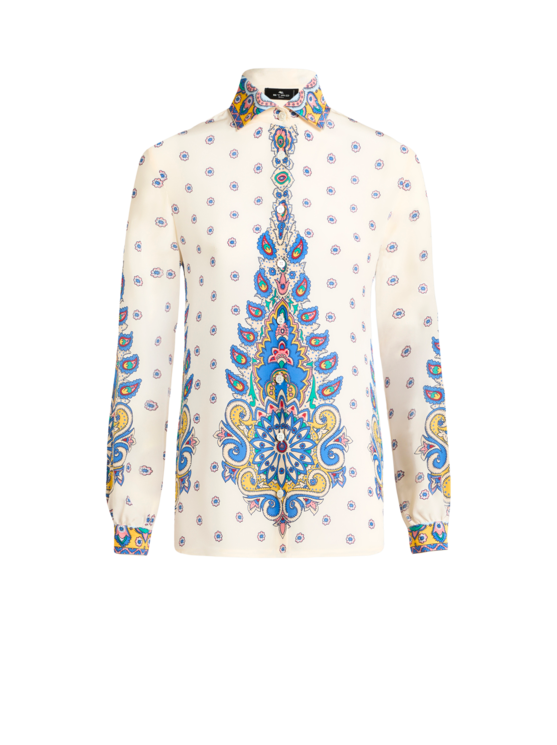 Etro, Chemise À Motif Floral, Femme, Blanc, Taille 44