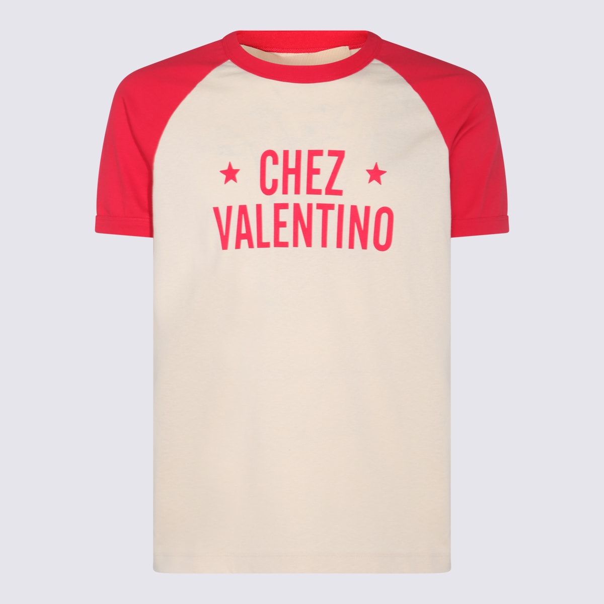 Valentino White And Red Cotton T-shirt