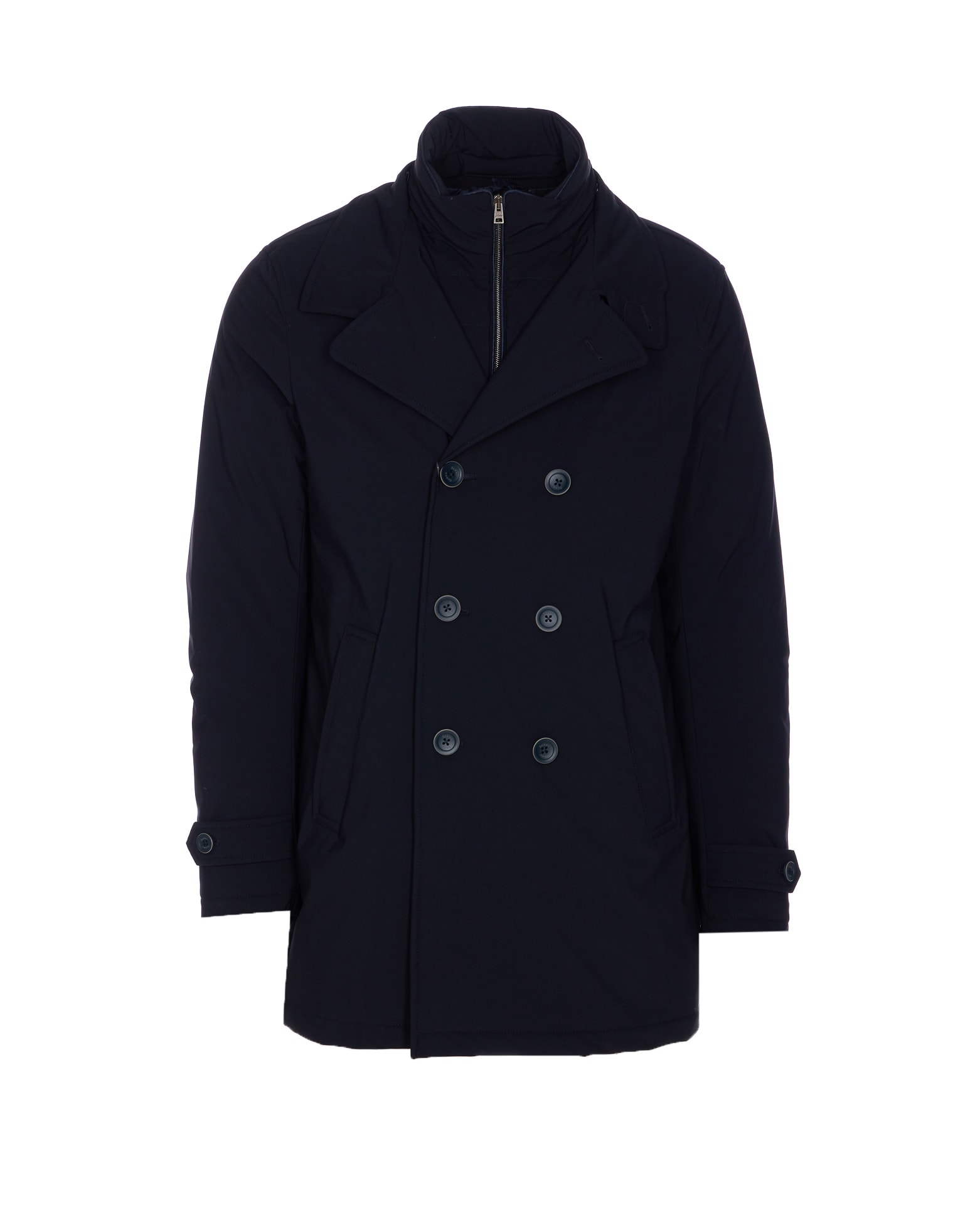 Herno Double Breasted Button Washington Peacoat