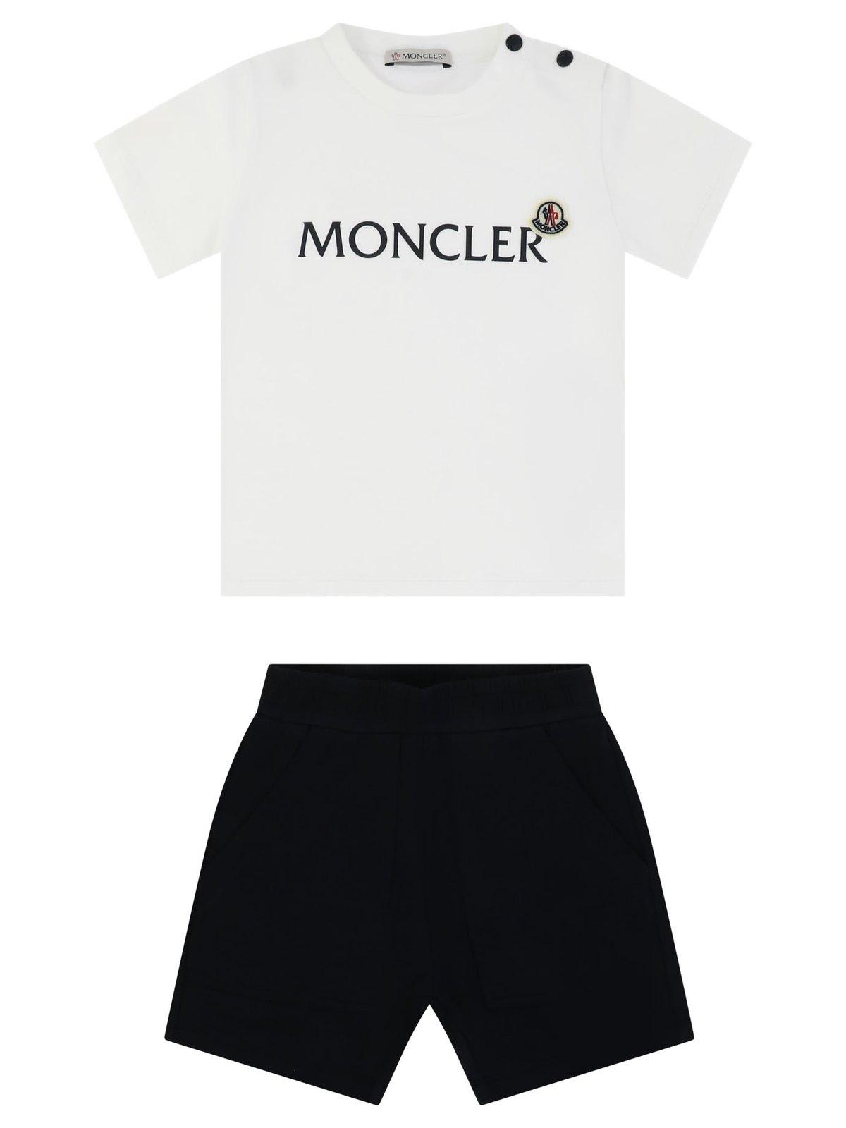 Moncler Logo-printed Two-piece Jersey Short Set