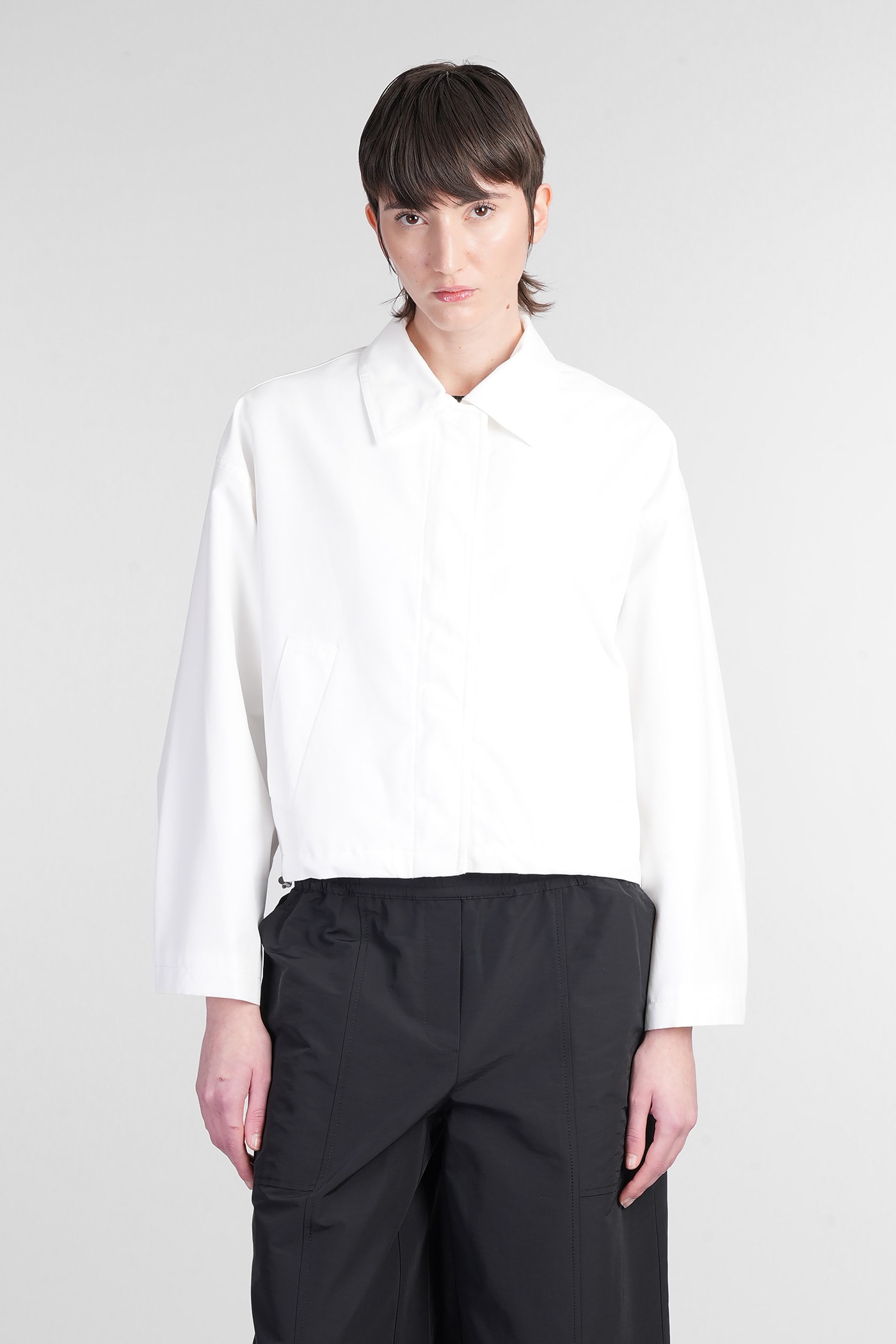 Simkhai Everli Bomber Jacket In White Cotton