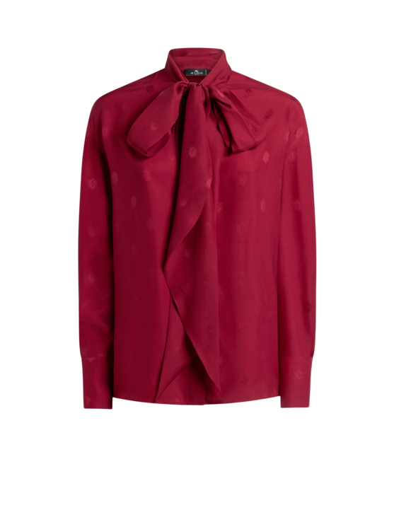 Etro, Blouse En Jacquard De Soie, Femme, Bordeaux, Taille 36