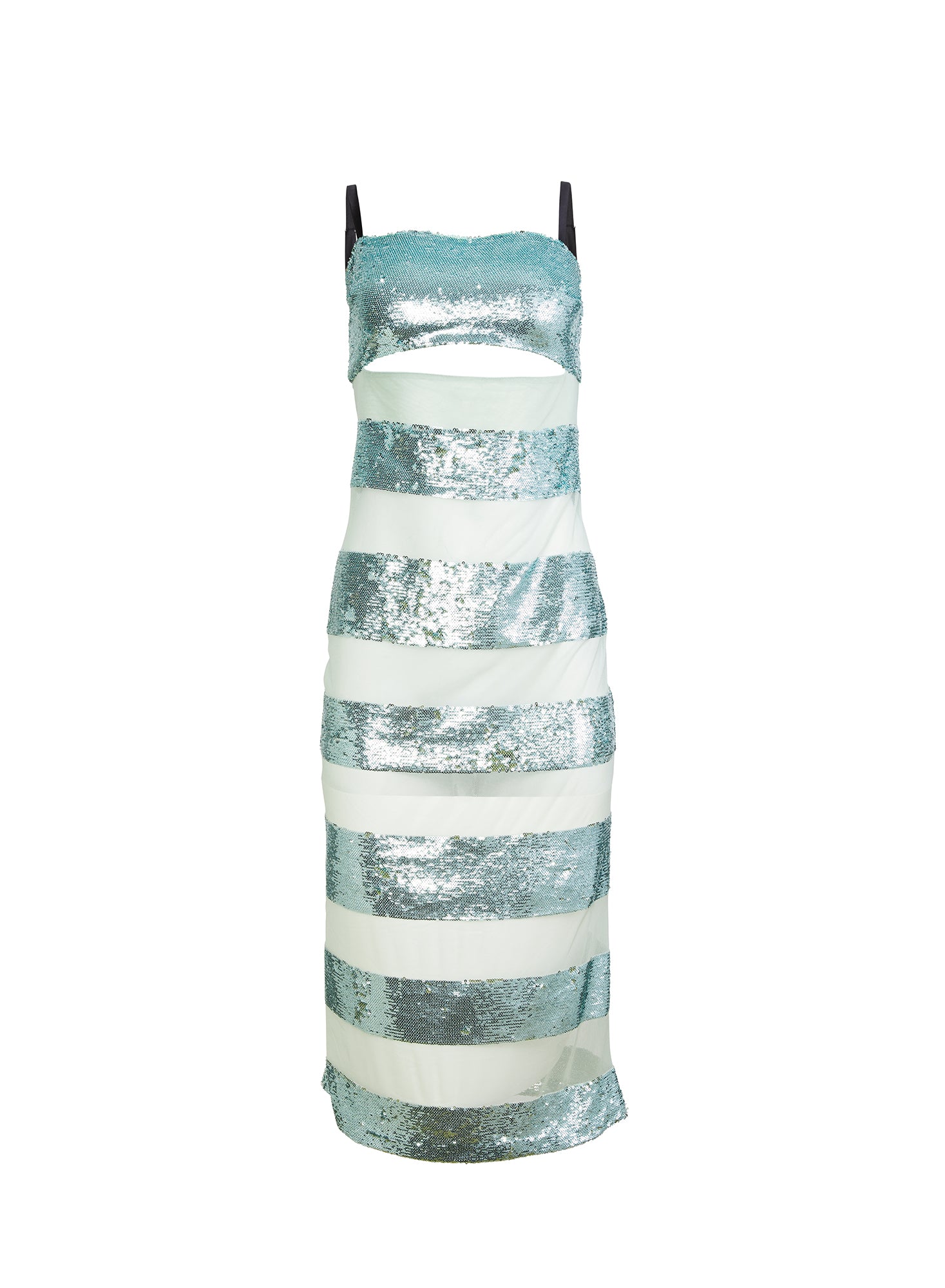 Fleur du Mal Sequin Stripe Midi Dress