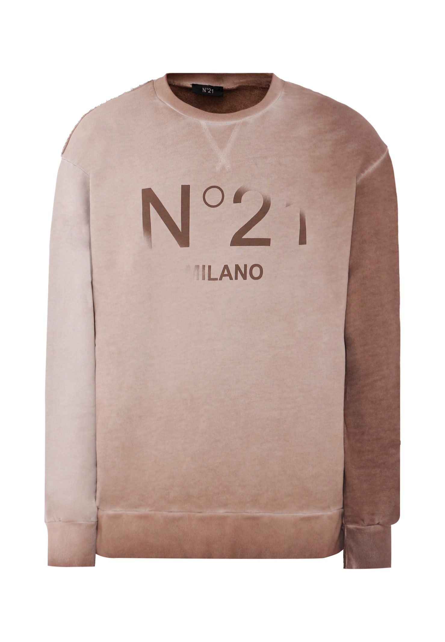 N.21 Brown Sweatshirt For Kids With Logo