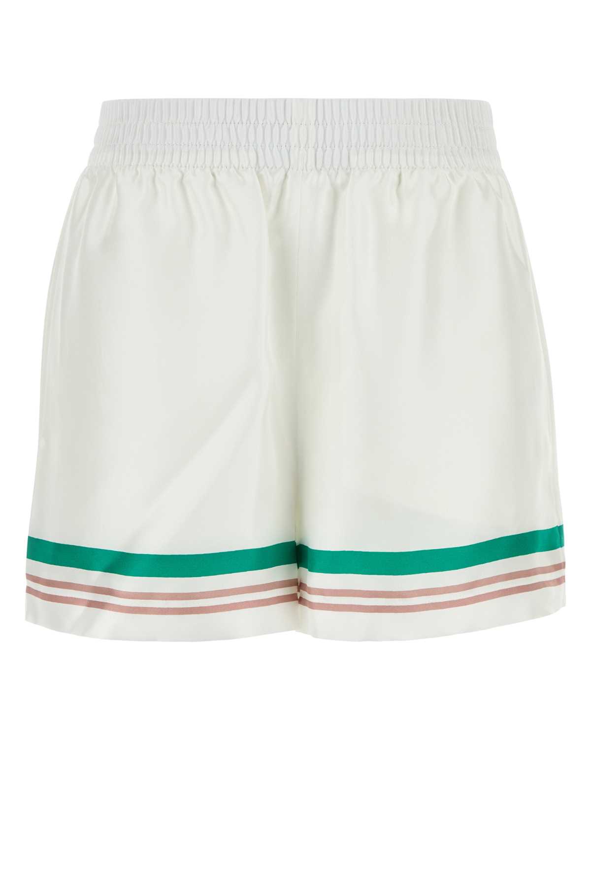 Casablanca White Satin Shorts