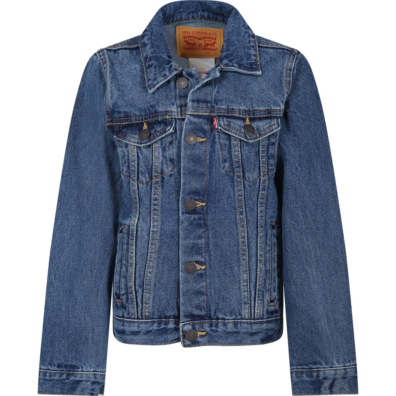 Levi's Blue Denim Jacket For Boy With Logo