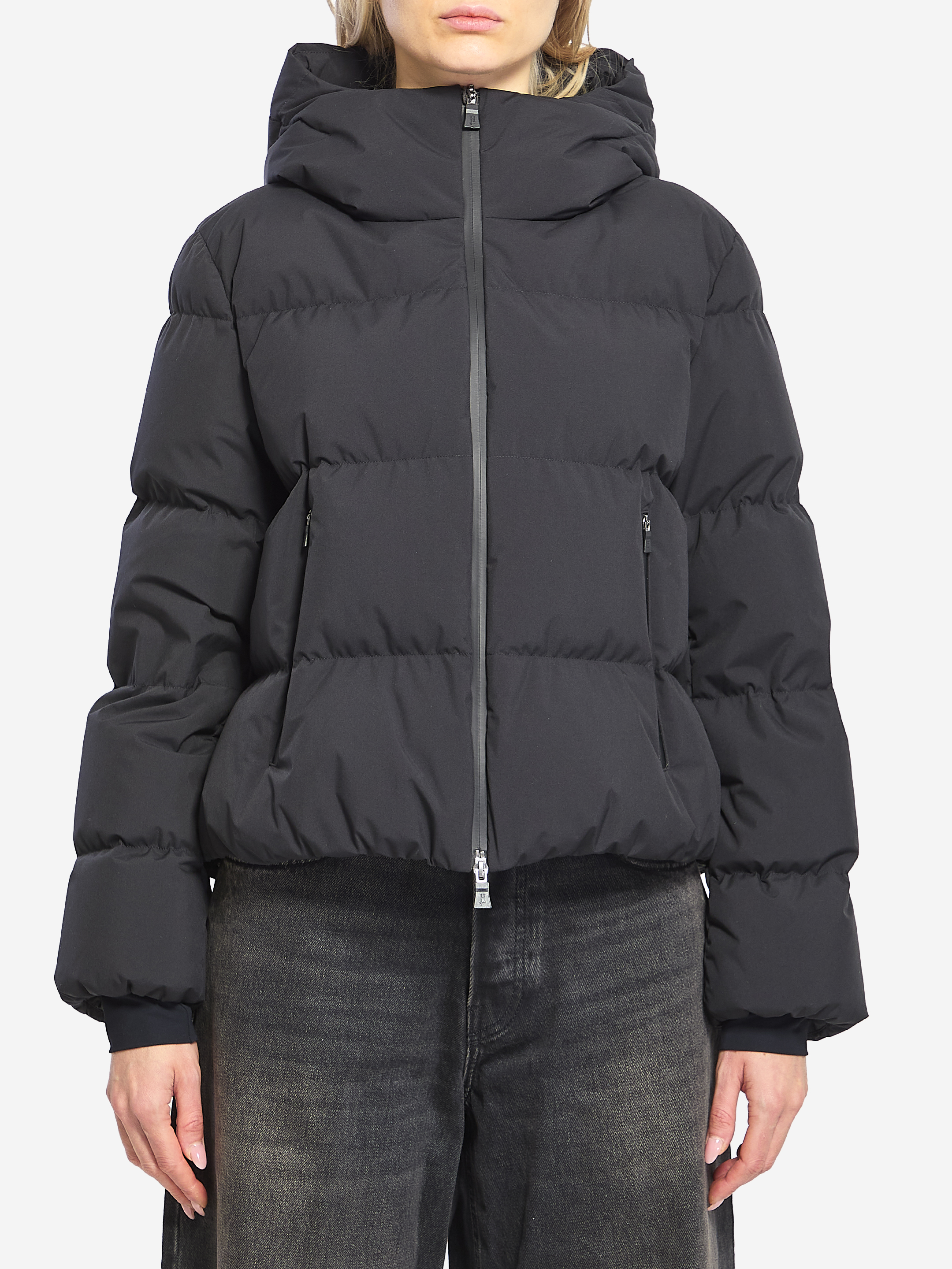 Doublelayer down jacket with hood