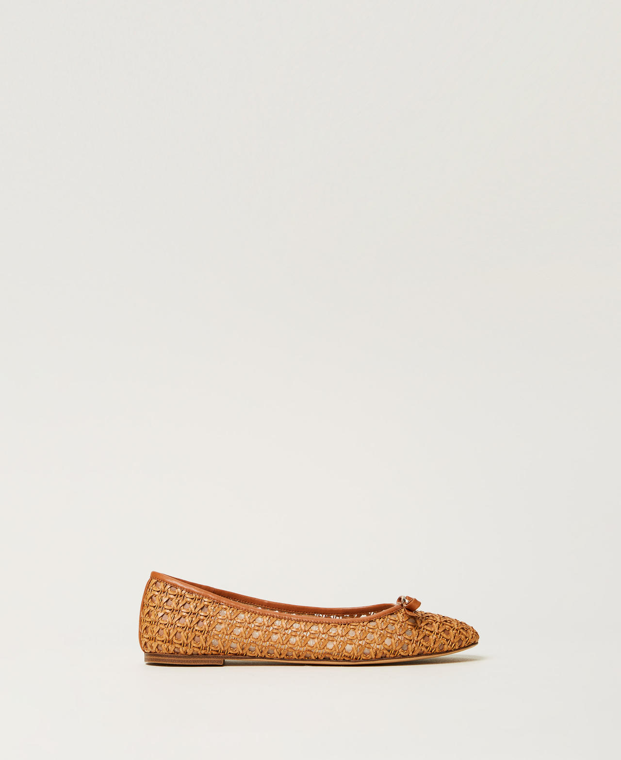 Twinset Chaussures - Ballerines avec finition tressée et naud, Chameau, Taille: 35