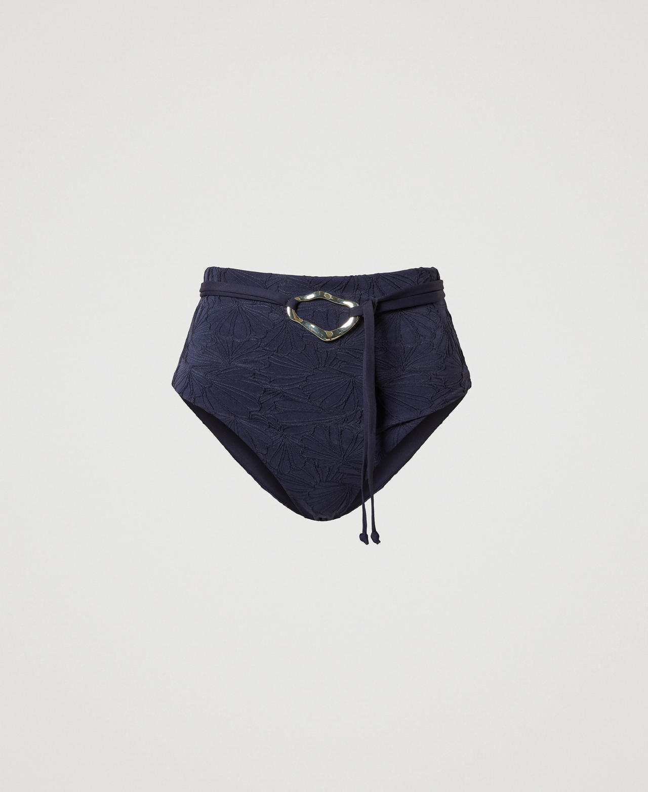 Twinset Plage - Slip de bain jacquard avec ceinture, Bleu Classique, Taille: V