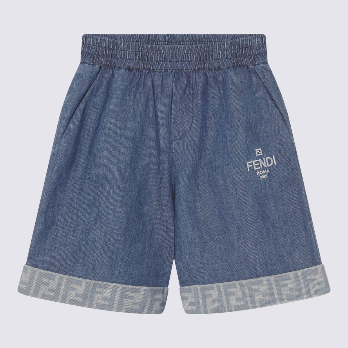 Fendi Blue Cotton Short