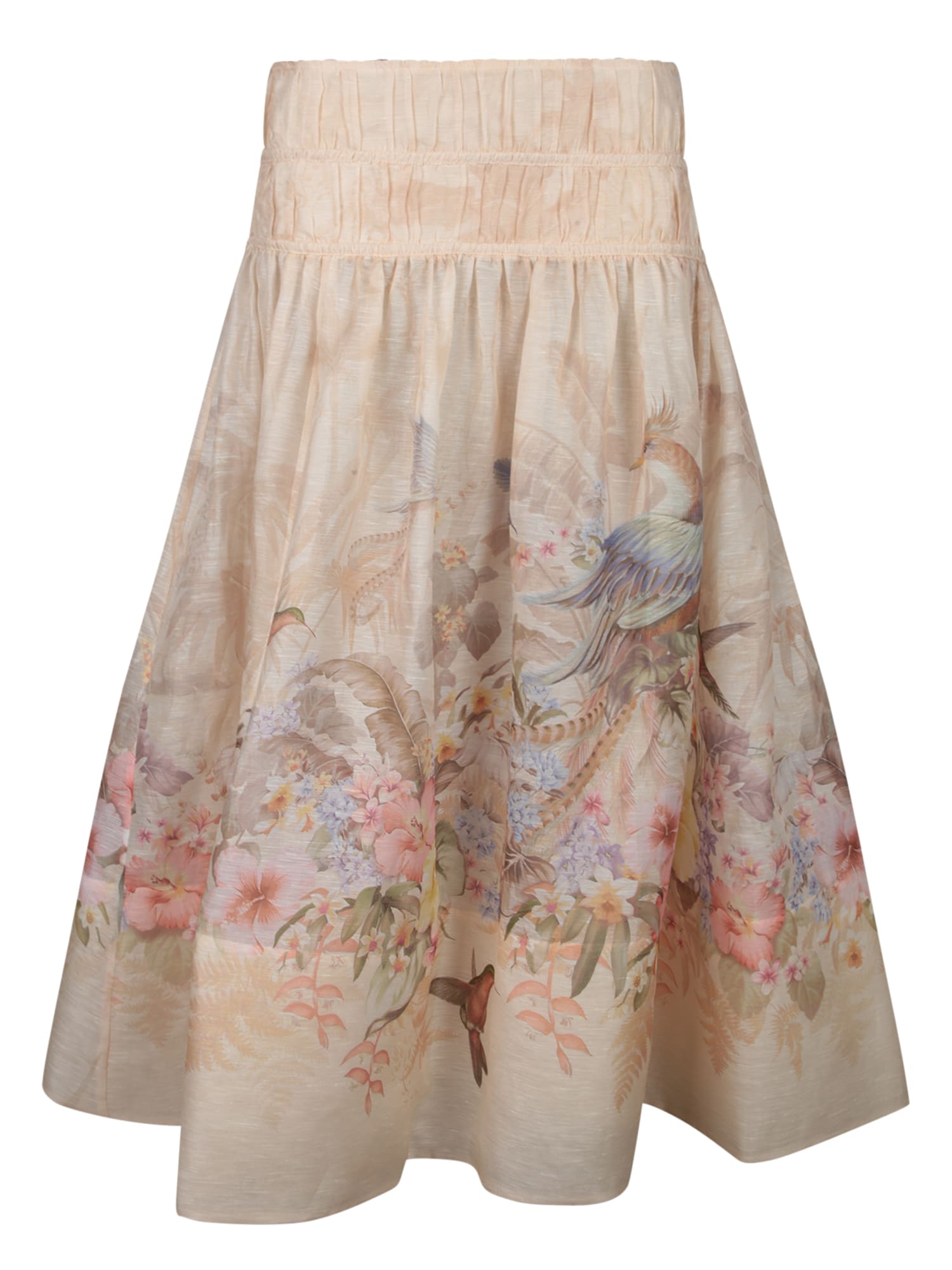 Zimmermann Multicolor Floral Midi Skirt