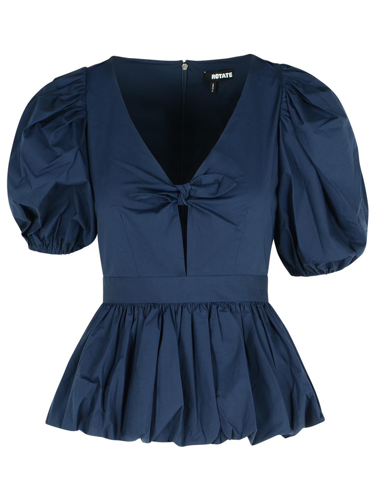 Rotate by Birger Christensen Dark Blue Cotton Blouse