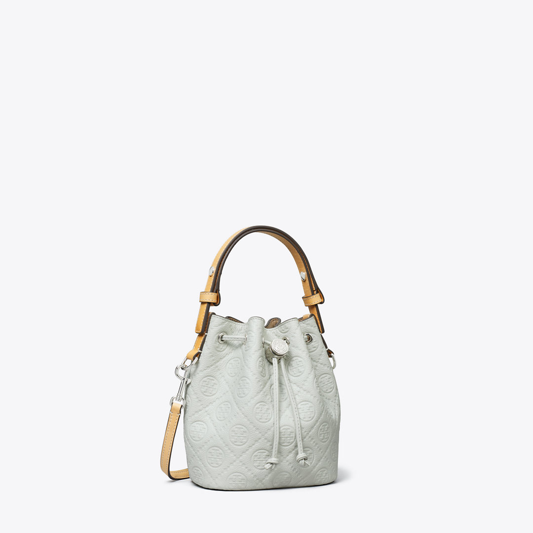 Tory Burch T Monogram Pebble Mini Bucket Bag