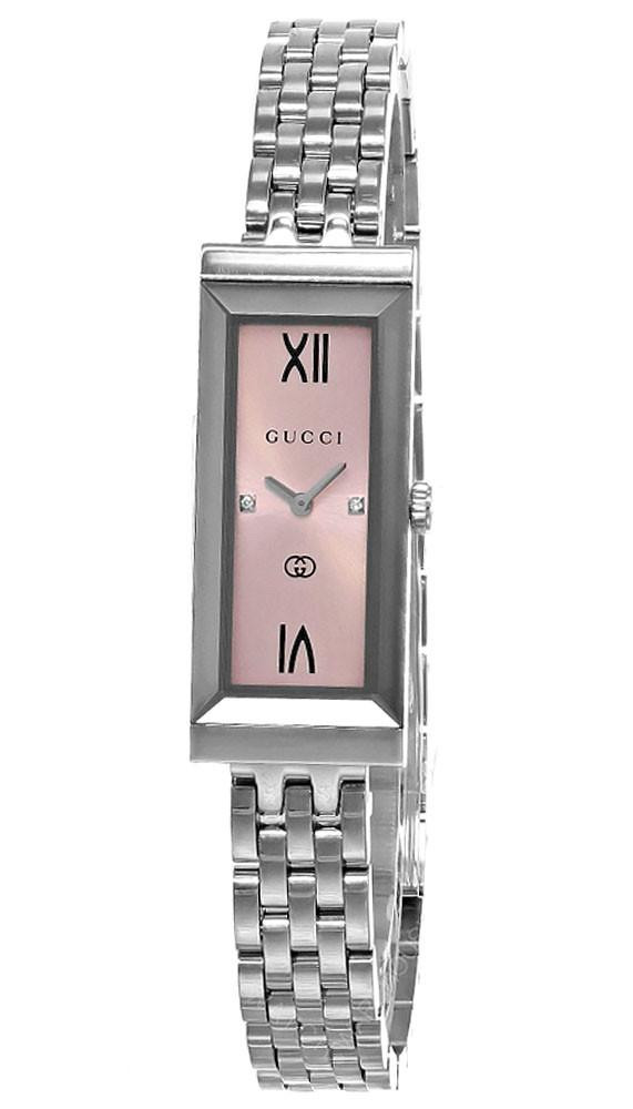 GUCCI G-Frame Quartz SS 14x34 MM Pink Dial Women's Watch YA127516