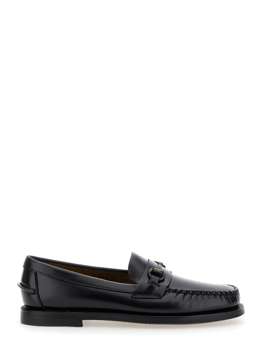 'Joe' Black Pull-On Loafers With Horsebit Detail In Leather Man