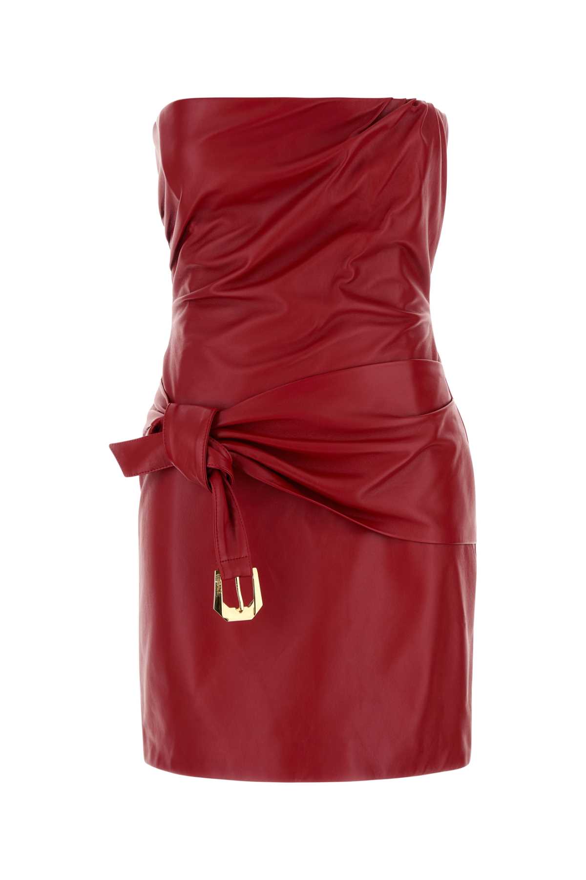 Versace Red Leather Mini Dress