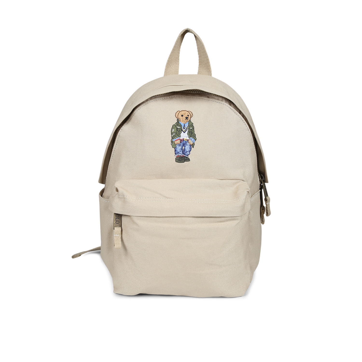 Ralph Lauren Beige Backpack For Kids With Polo Bear