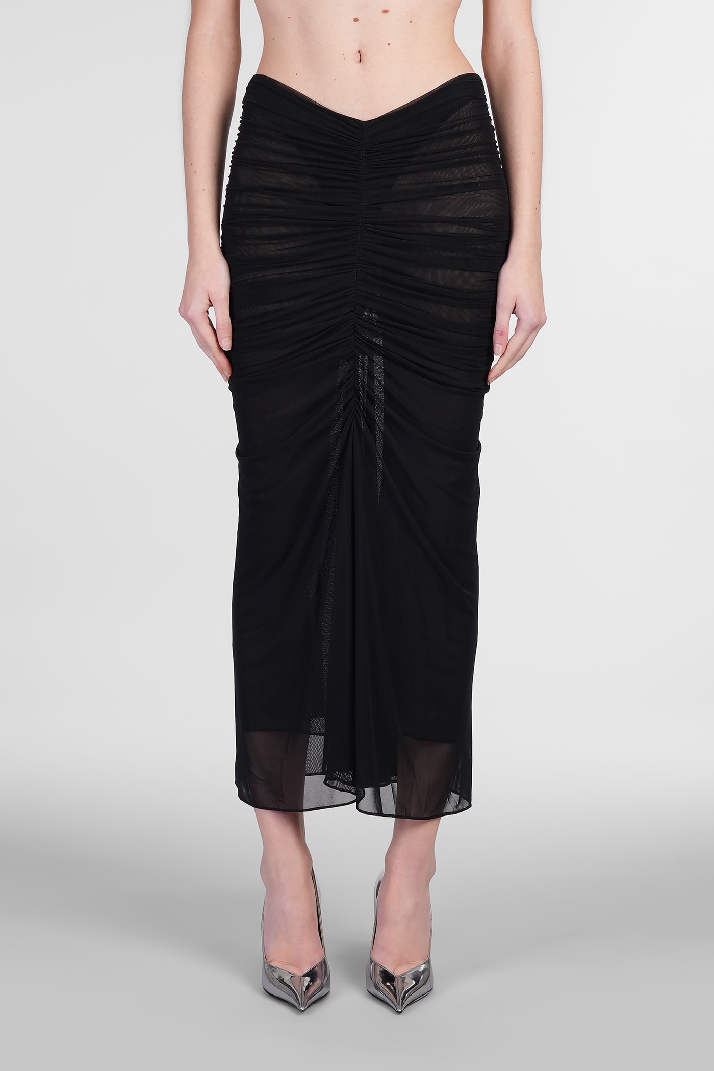 Mugler Skirt In Black Polyamide