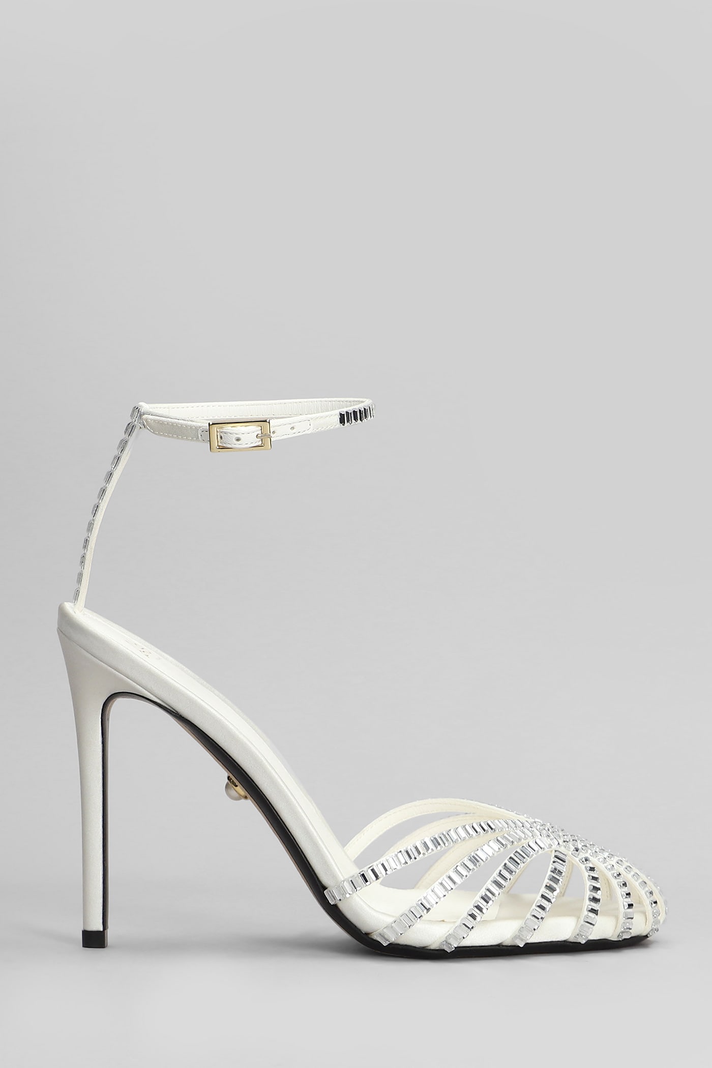 Alevì Penelope 110 Sandals In White Satin