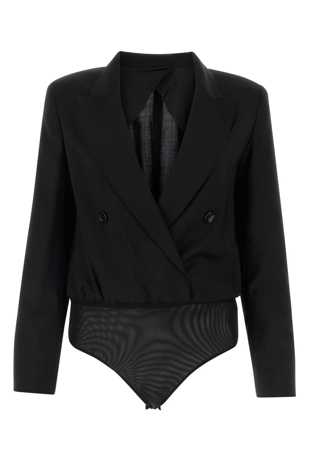 Max Mara Black Wool Mirra Bodysuit