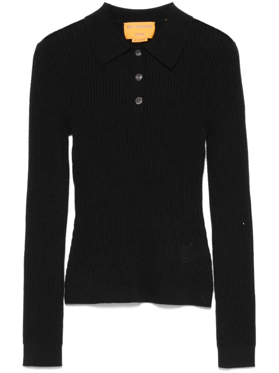 Guest In Residence Long Sleeves "Shrunken" Cashmere Polo Shirt Clothing