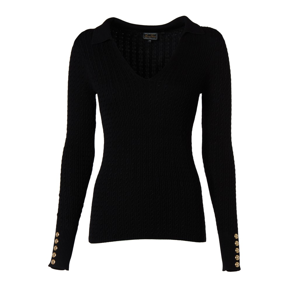 Ava Knit Long Sleeve Polo
