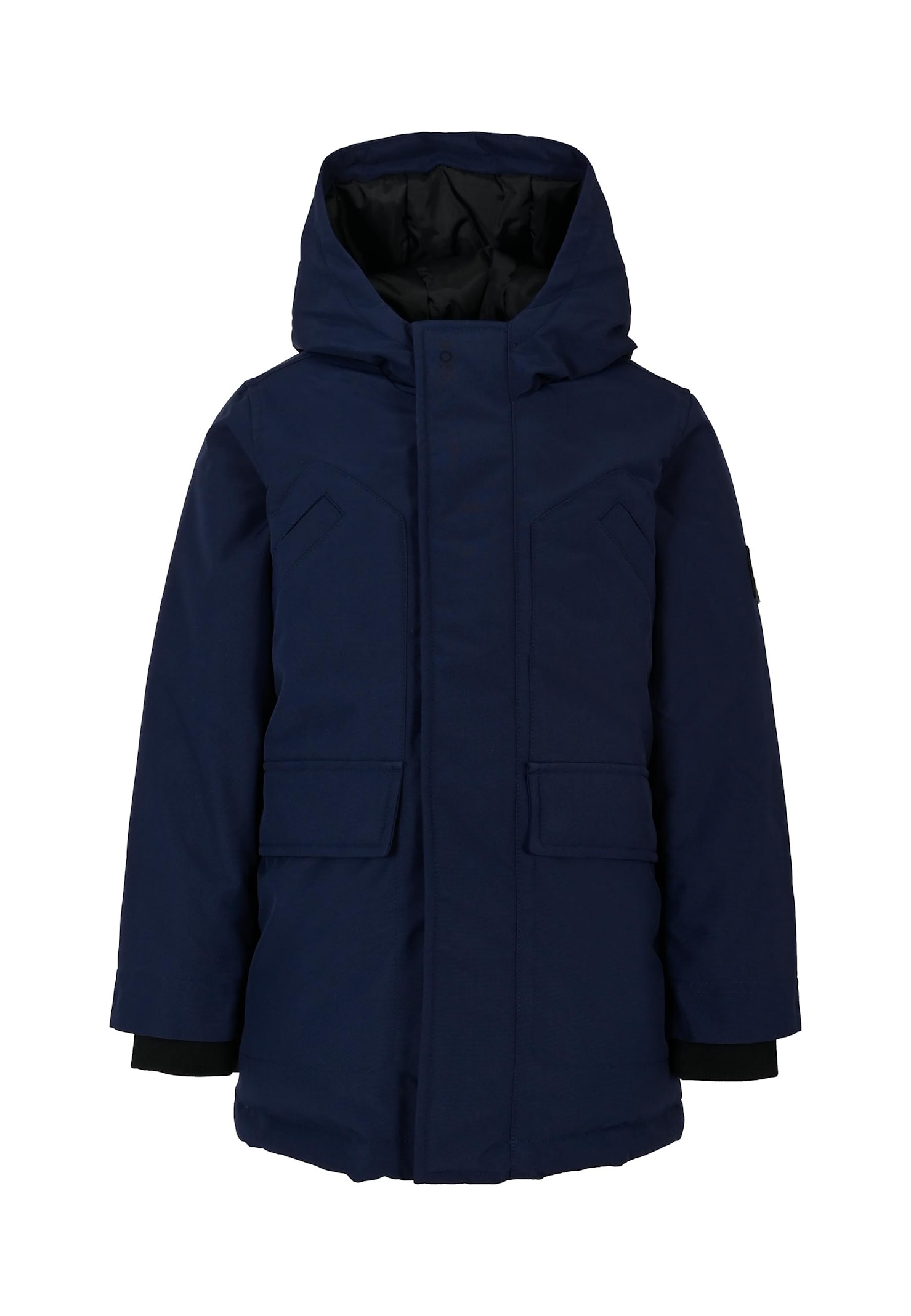 Hugo Boss Blue Parka For Boy With Logo