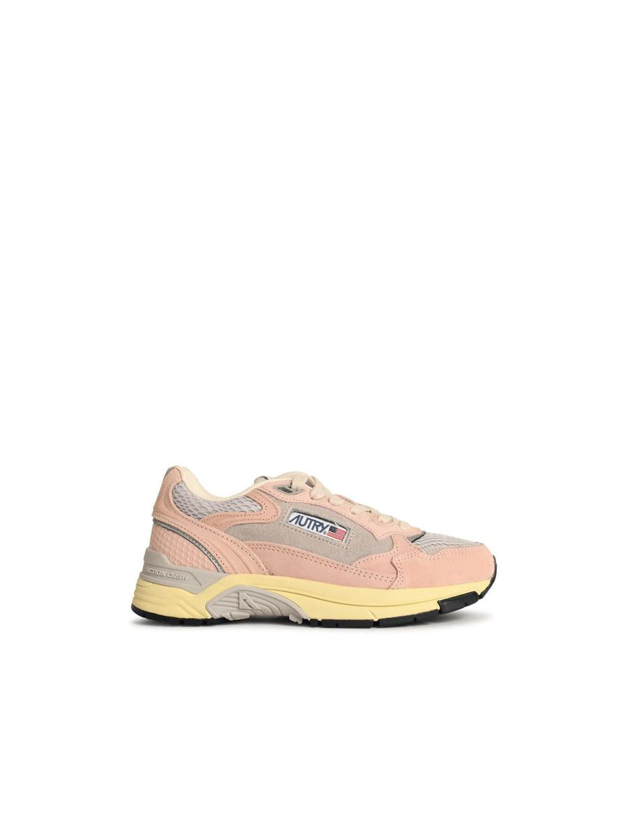 Autry 'Hyperway Low' 'Powder' Mesh And Suede Sneakers And Silver