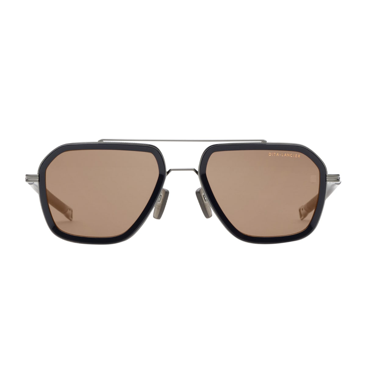Dita Lancier Lsa 433 Polarized 01 Brushed Silver Blu Navy Sunglasses