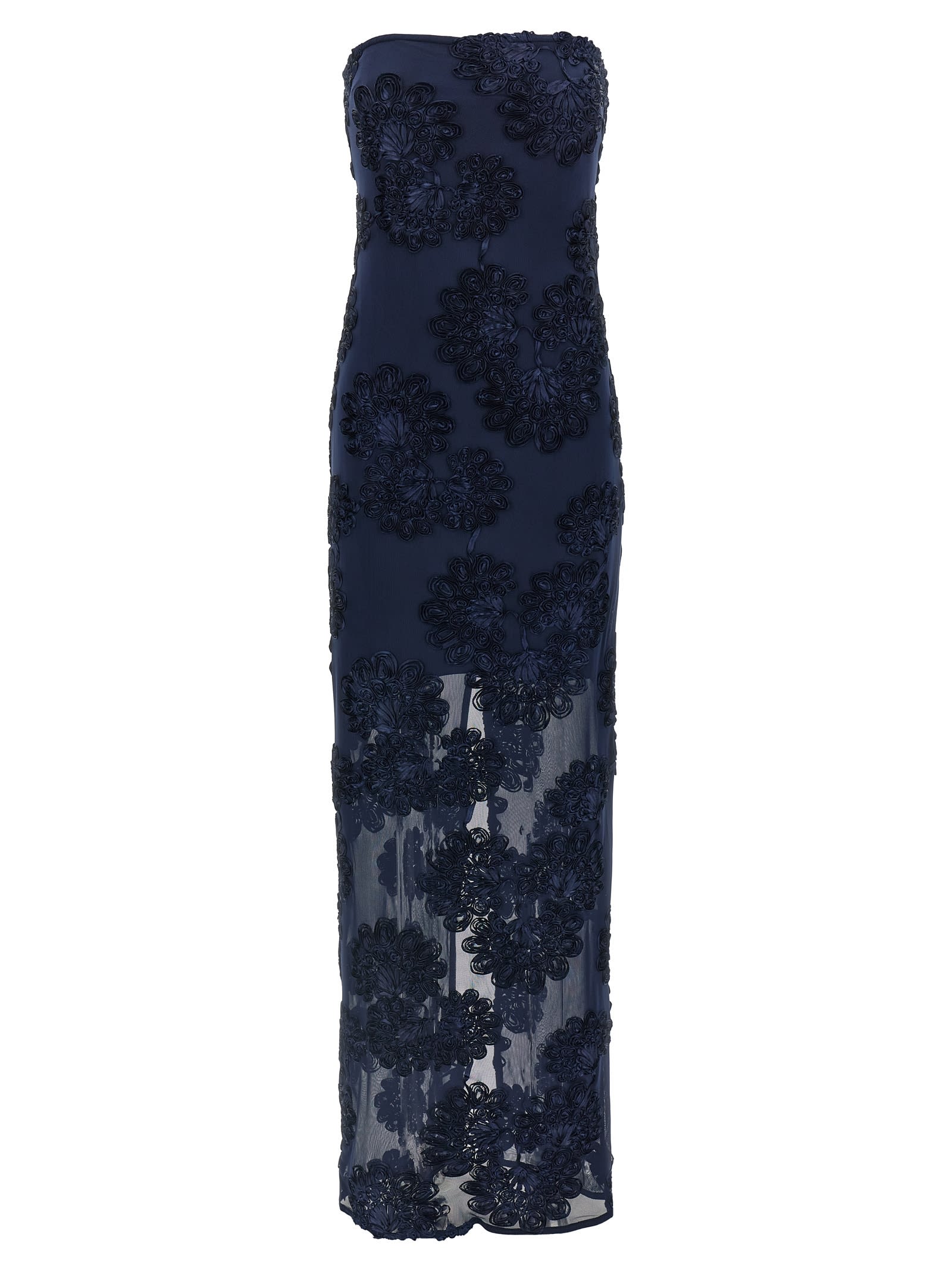Rotate by Birger Christensen 3d Mesh Maxi Dress