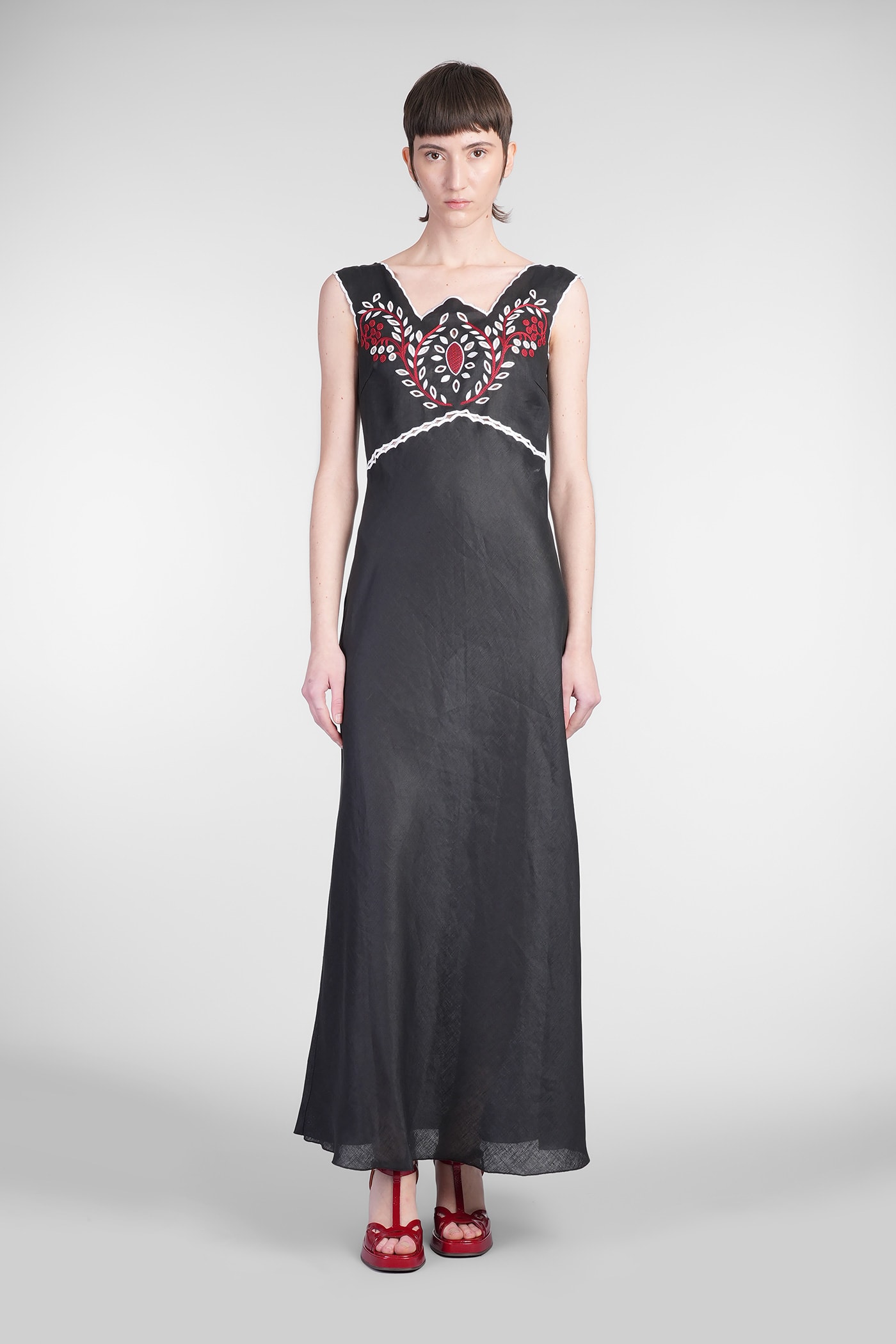 Holy Caftan Athina In Black Linen