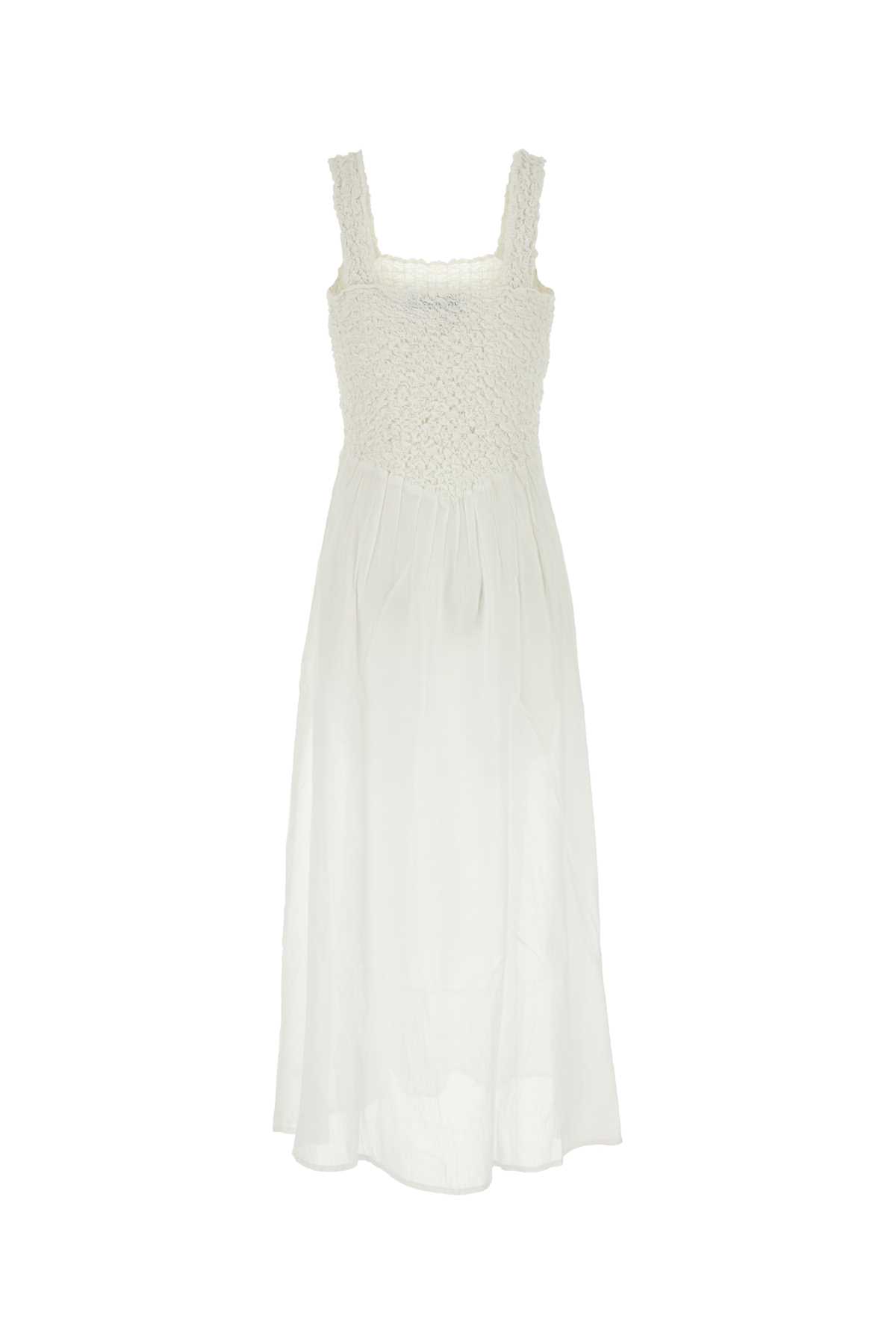 Gimaguas White Cotton Fole Dress