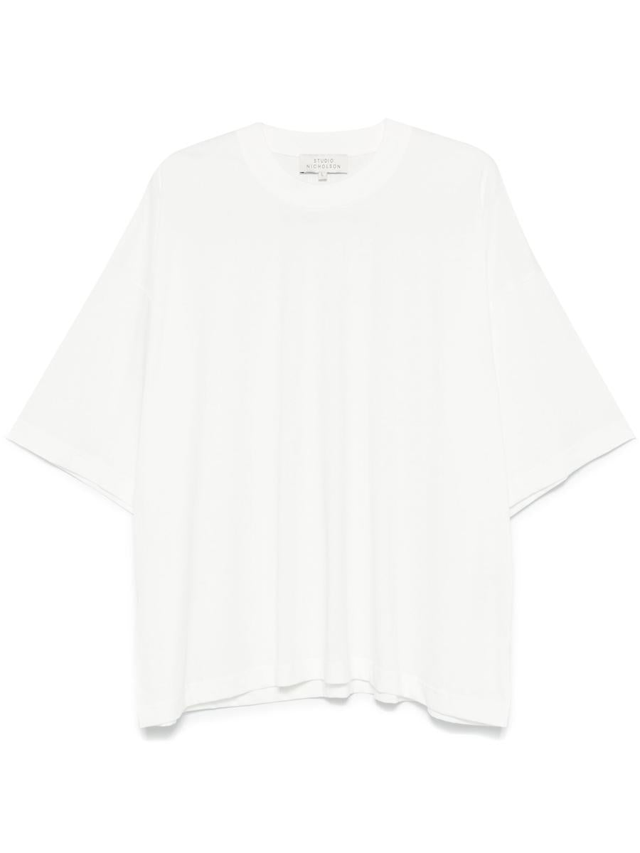 Studio Nicholson Branded Short Sleeve T Shirt Clothing