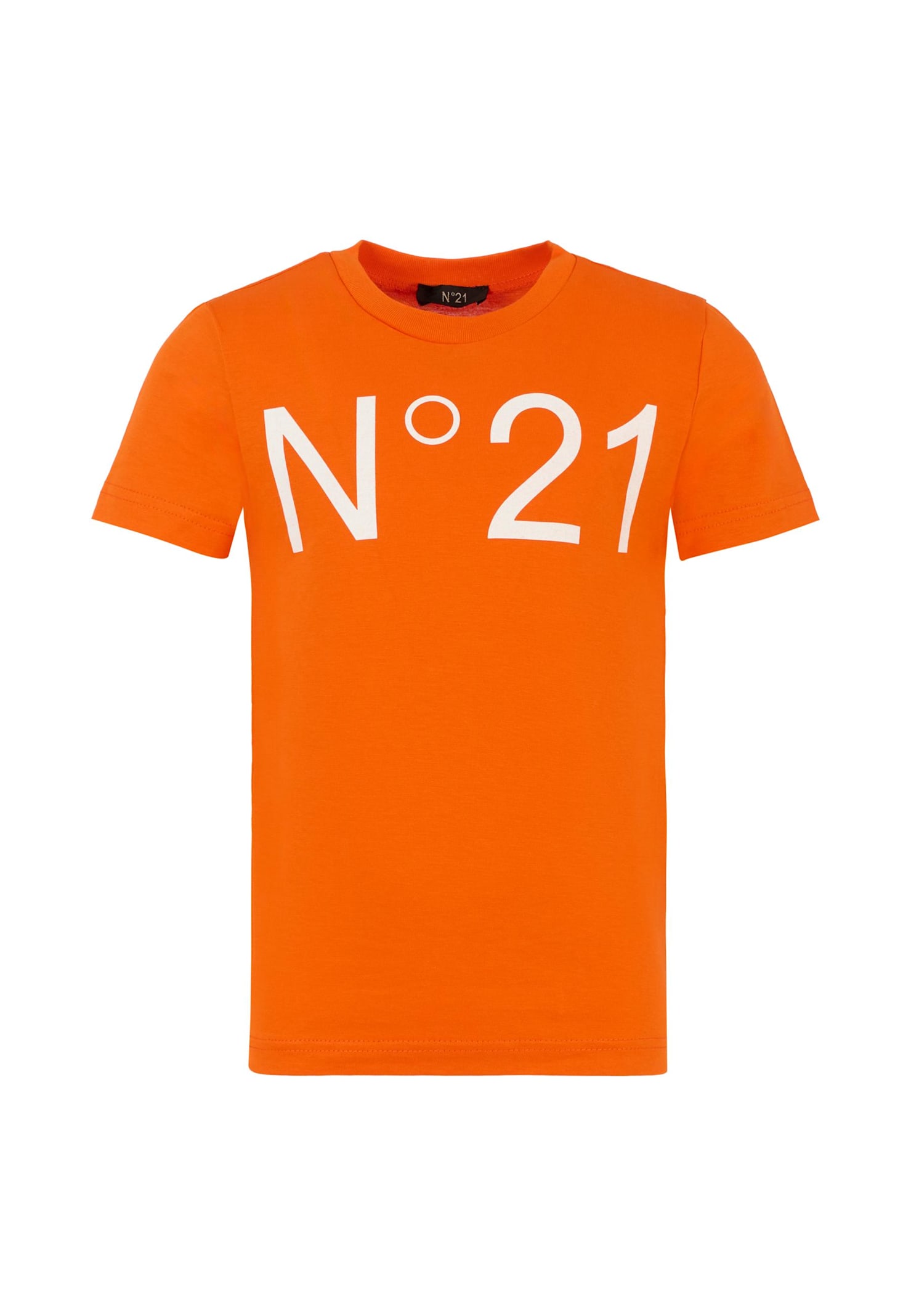 N.21 Orange T-shirt For Kids With Logo