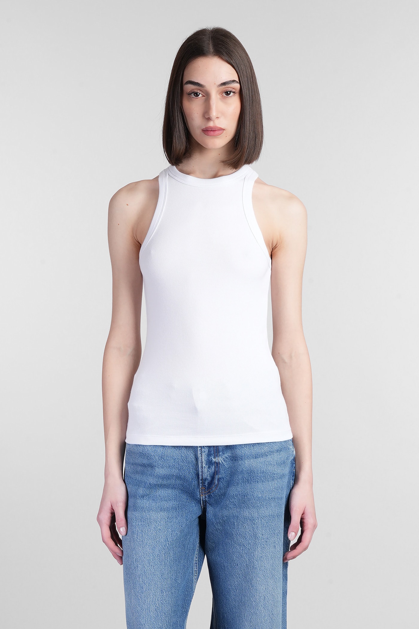 Anine Bing Eva Tank Top In White Cotton