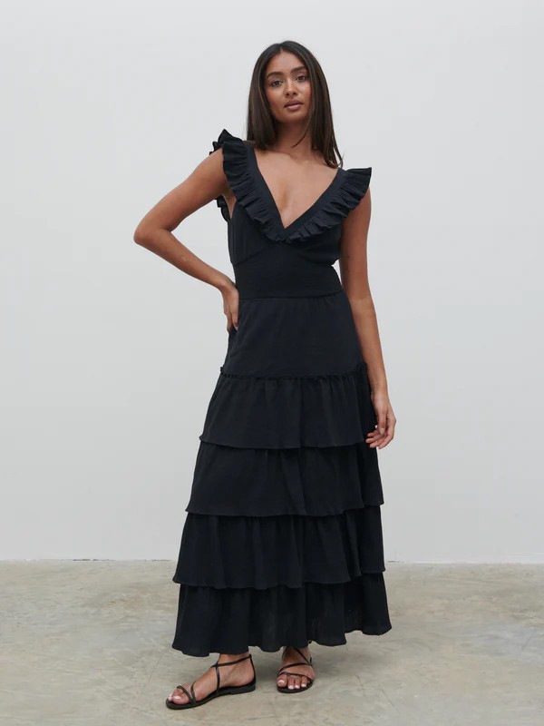 Opal Ruffle Midaxi Dresses