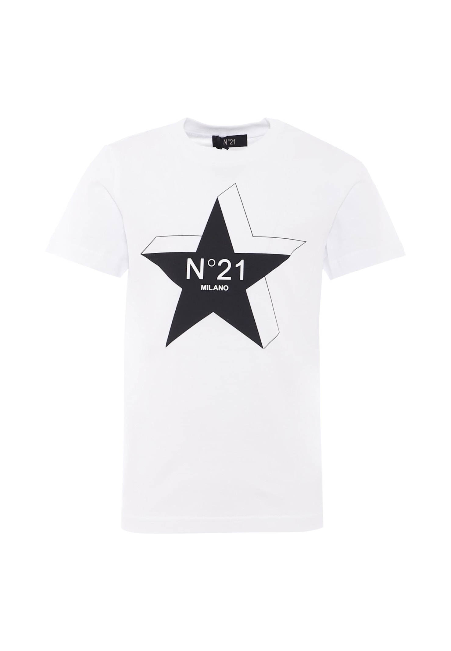 N.21 White T-shirt For Boy With Star