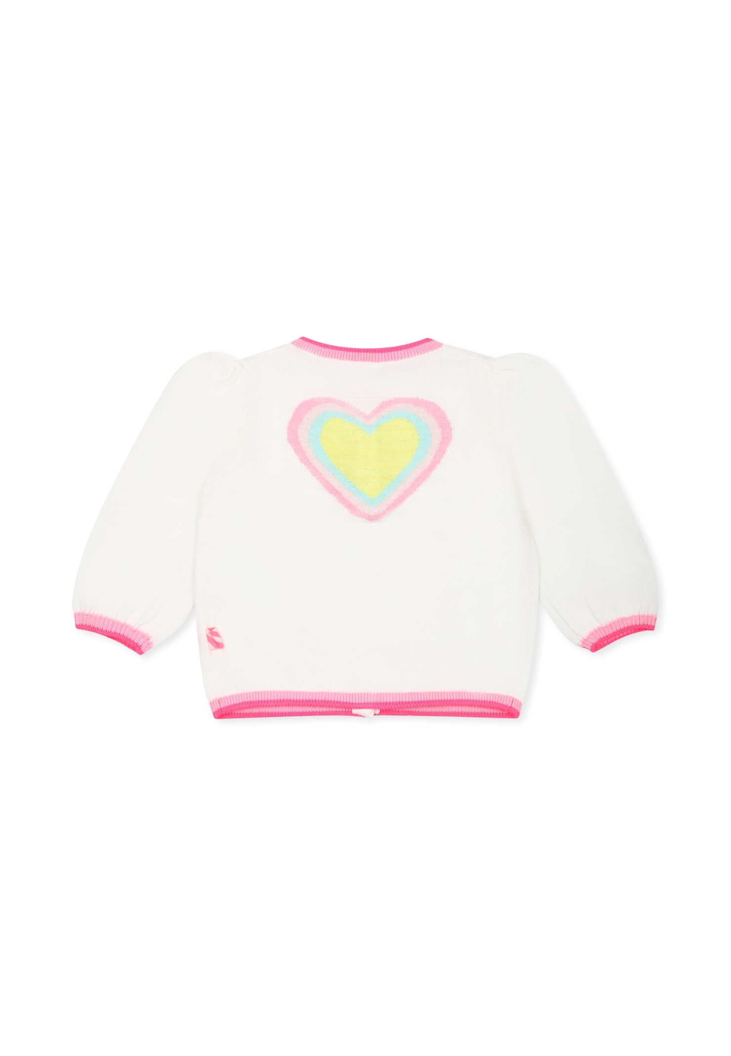 Billieblush Ivory Cardigan For Baby Girl With Hearts
