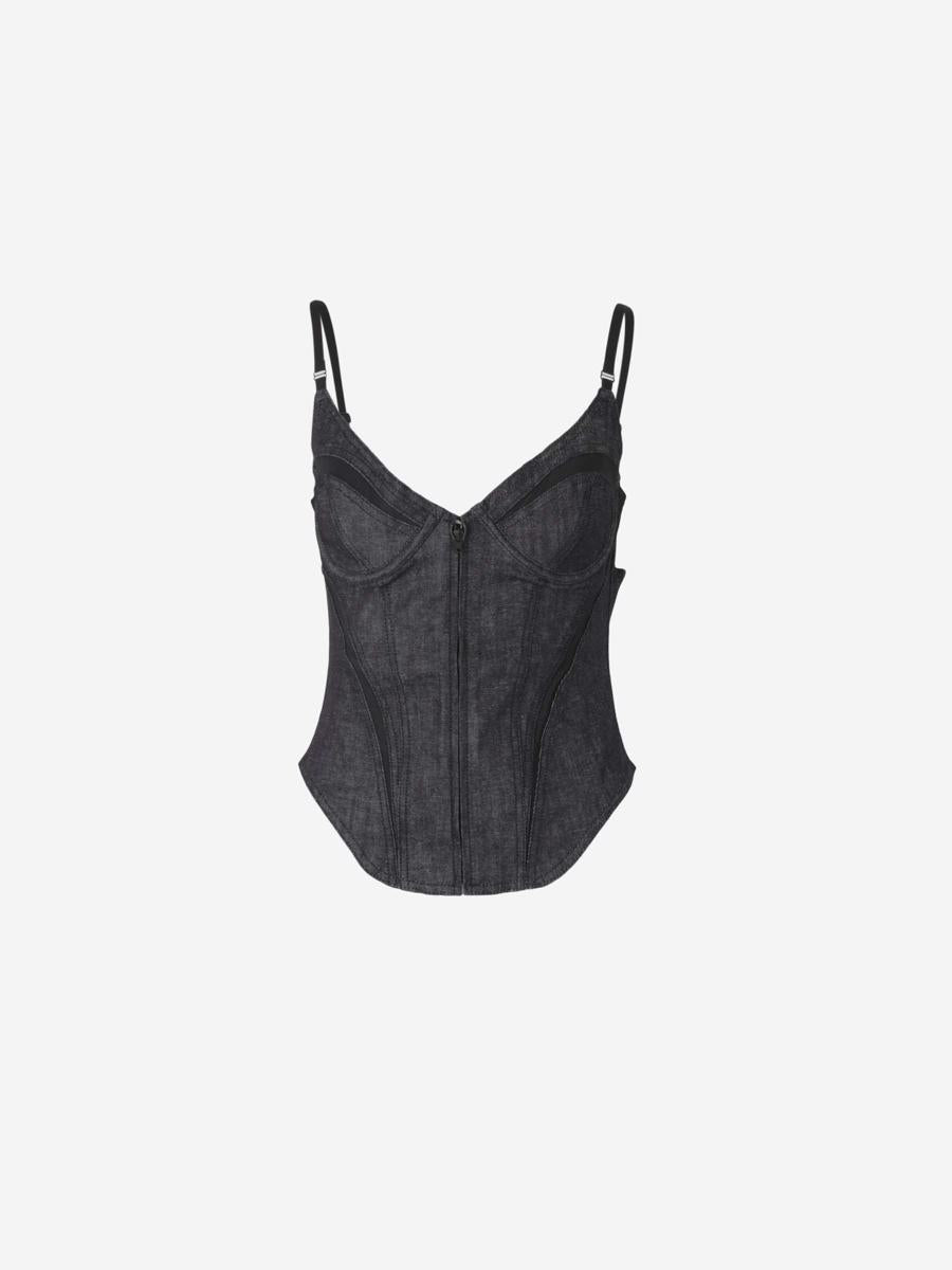 Mugler Denim Corset Top