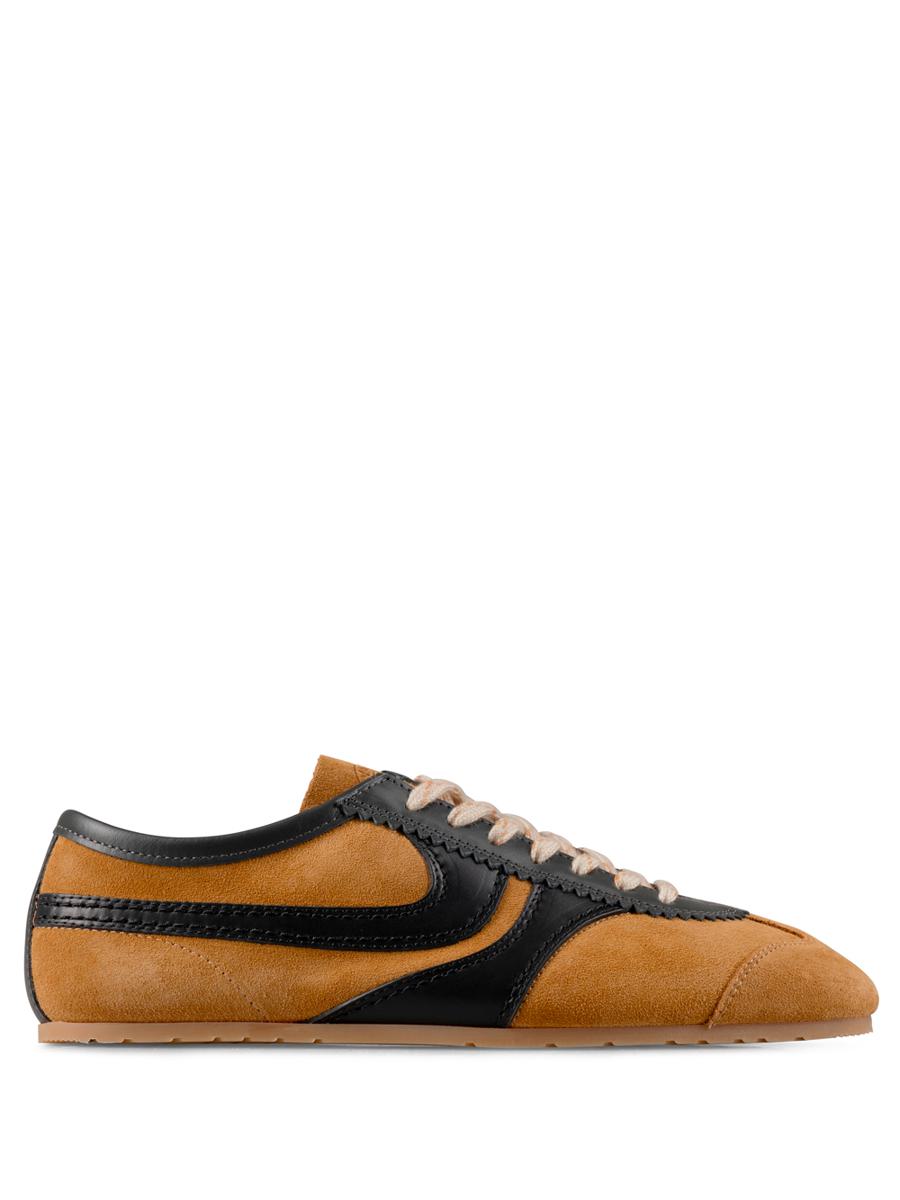 Dries Van Noten Double Lacing Suede Sneakers With Leather Inserts Shoes