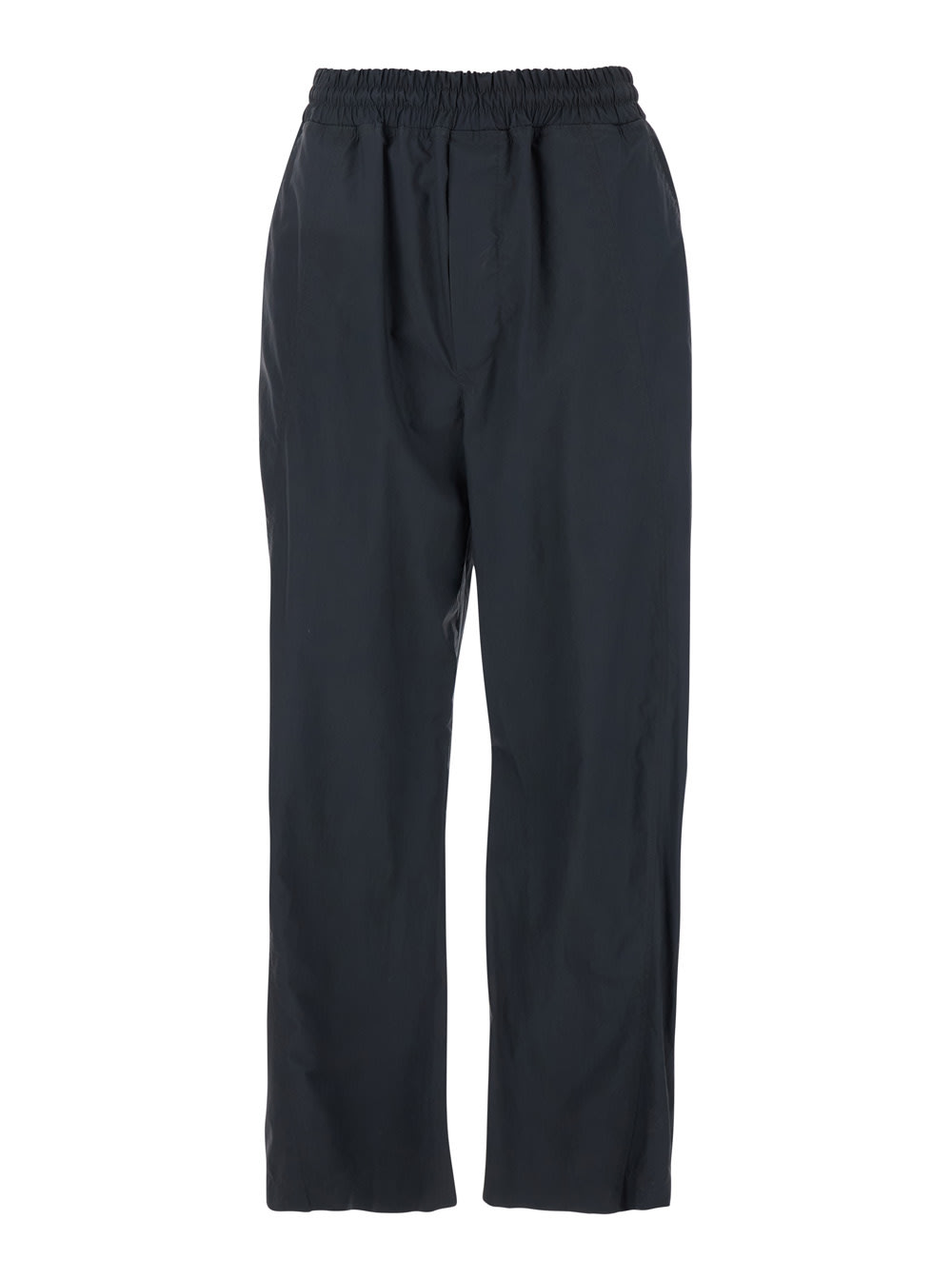Bottega Veneta Grey Straight Leg Pants With Elastic Waist And Resin Finish In Cotton Man