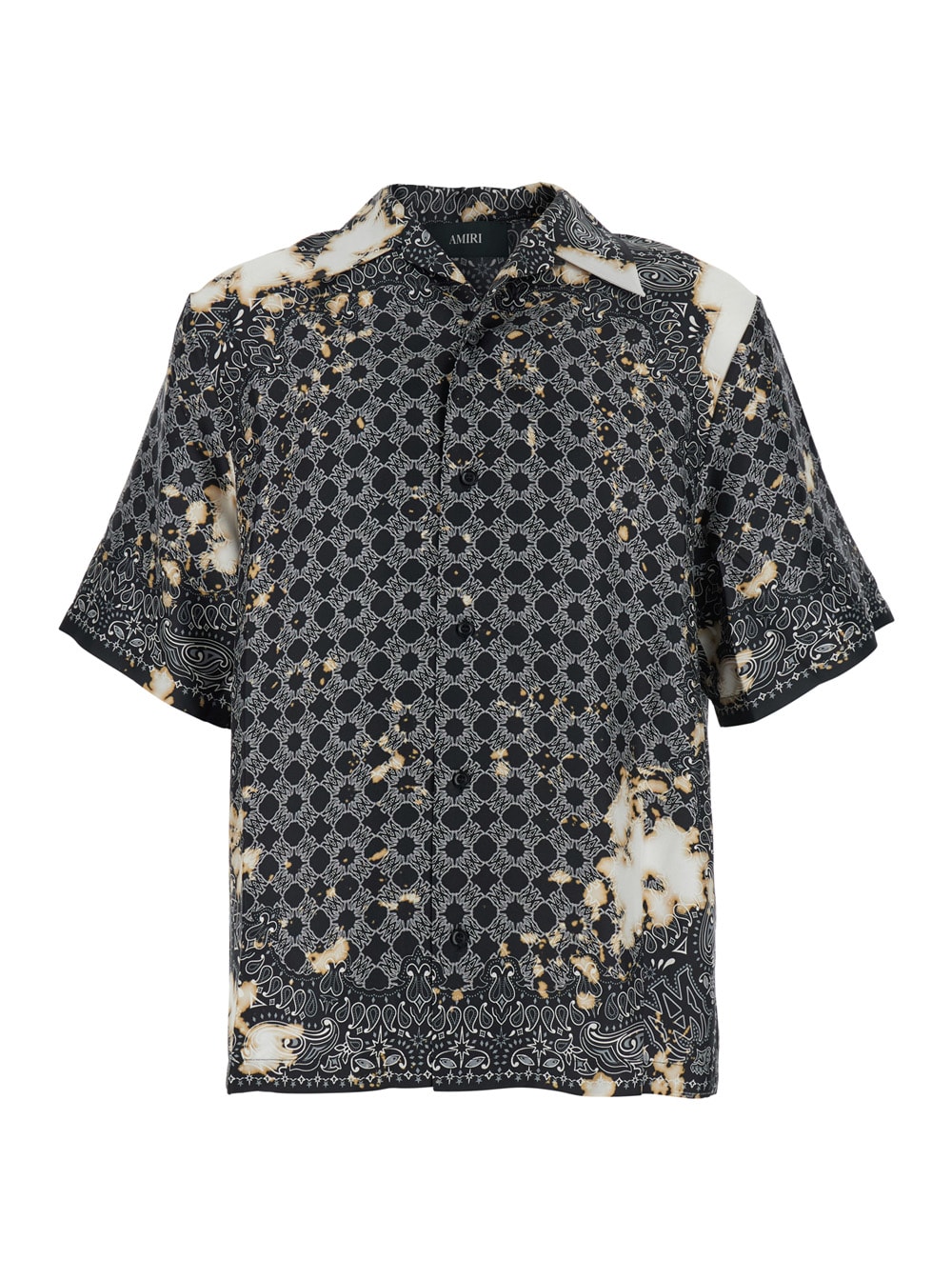AMIRI Bleach Bandana Bowling Shirt