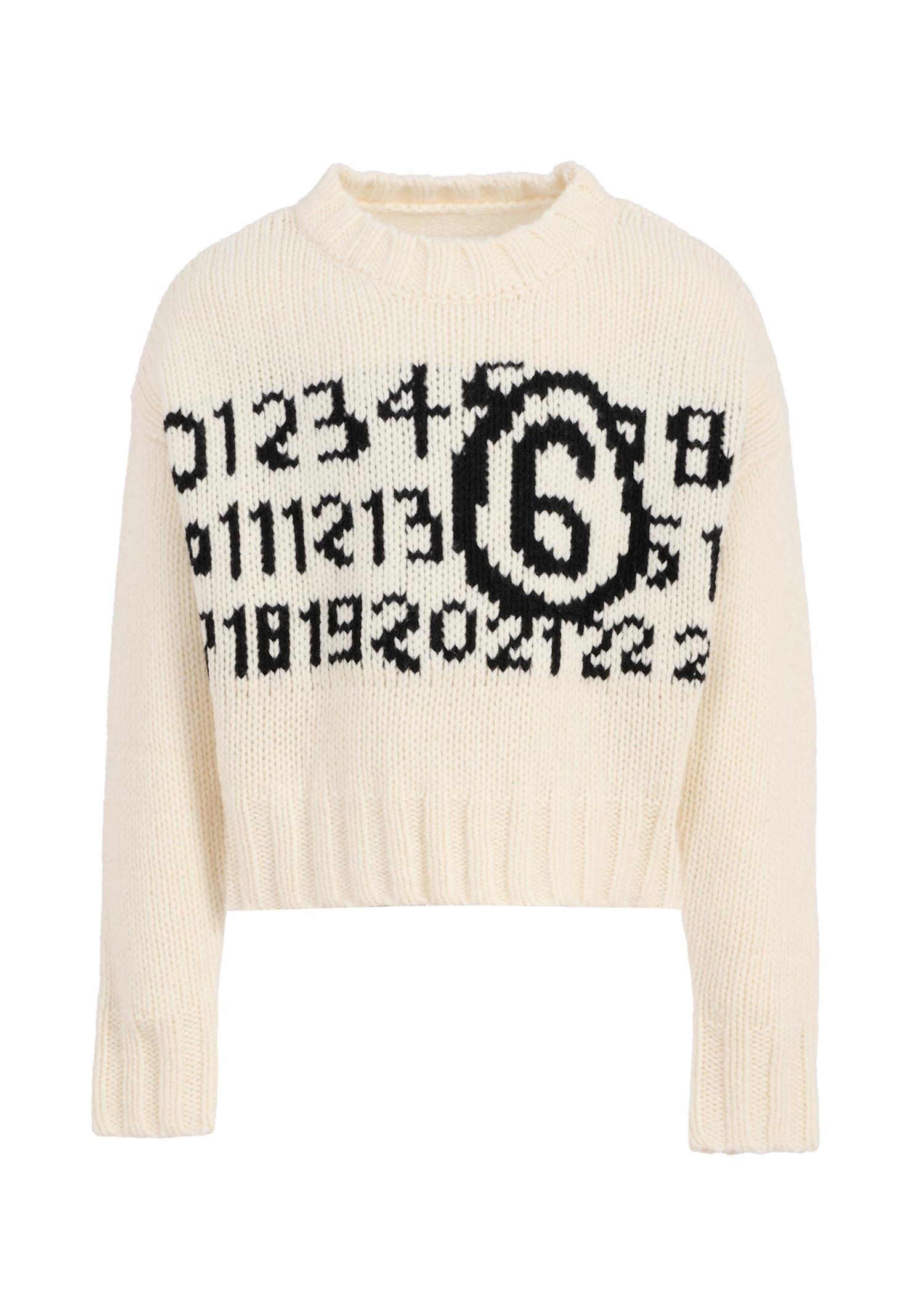 MM6 Maison Margiela White Sweater For Kids With Logo