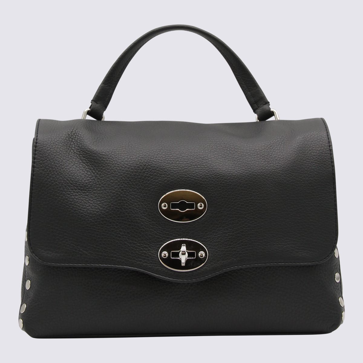 Zanellato Black Leather Postina Baby Top Handle Bag