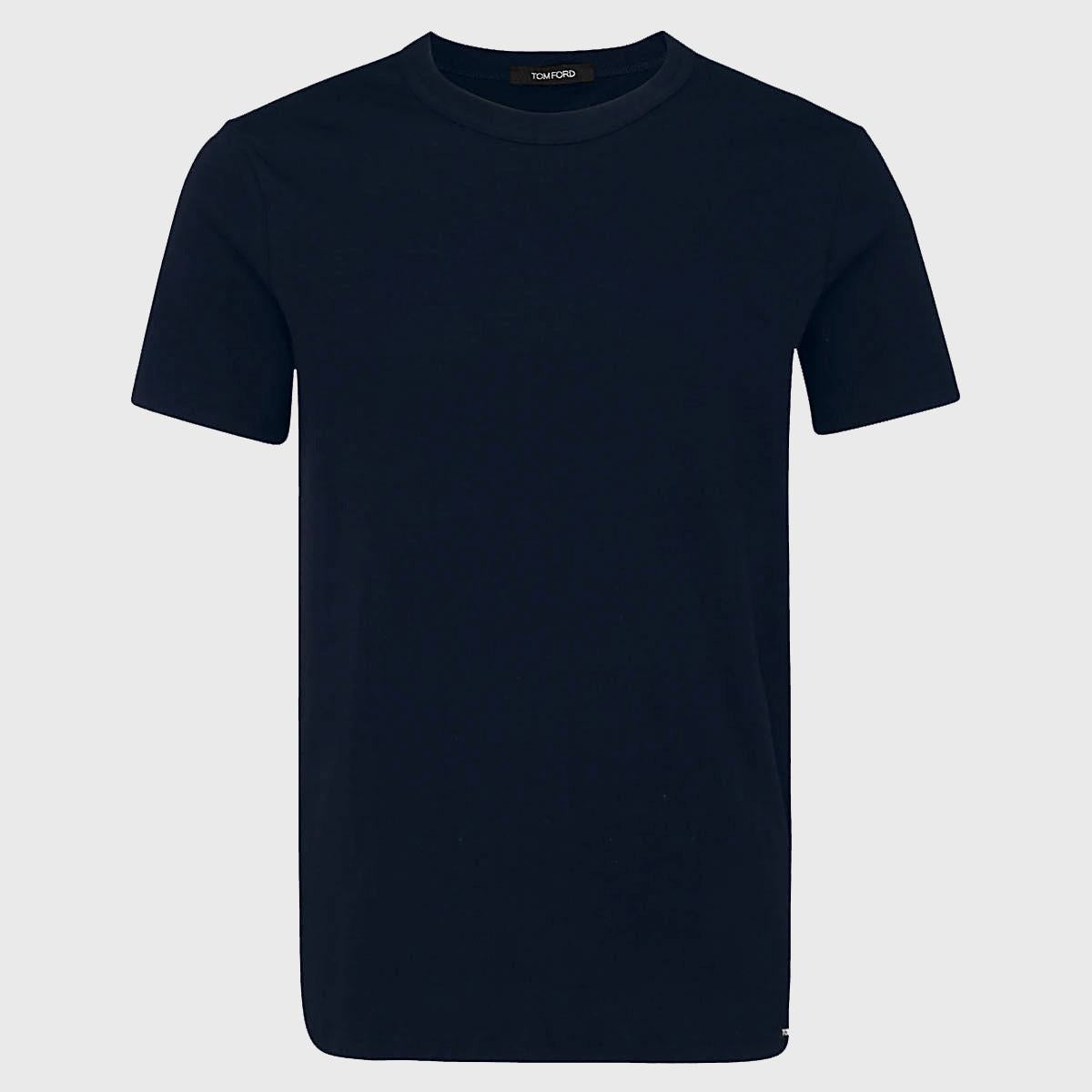 Tom Ford Navy Blue Cotton T-Shirt